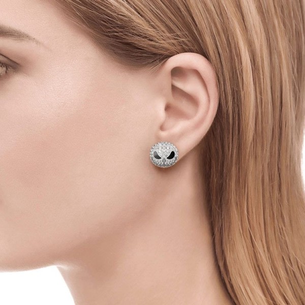 Jack Circle Crystal Øreringe Mareridt Før jul Tegnefilm Gotisk Fest Smykker Skull Stud Øreringe