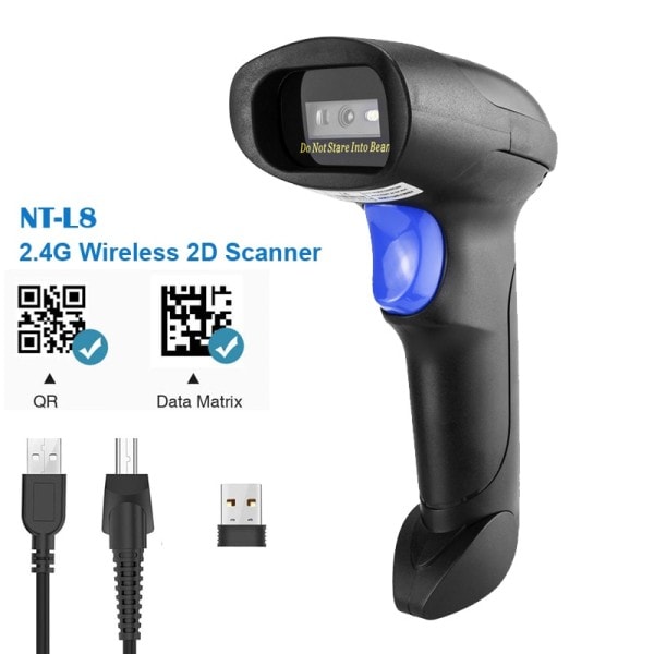 Håndholdt Wirelres Stregkode Scanner OG NT-1228BL Bluetooth 1D/2D QR Stregkode Reader