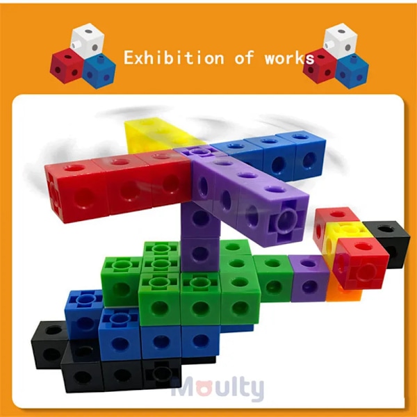 Linking Math Cubes Sæt 100 Tælle antal blokke STEM Tælle legetøj