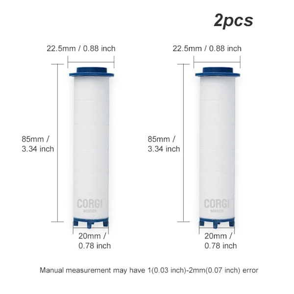 Ersättning Dusch Huvud Bomull Filter Set Vatten Rening 8,5cm 3,34tum Längd