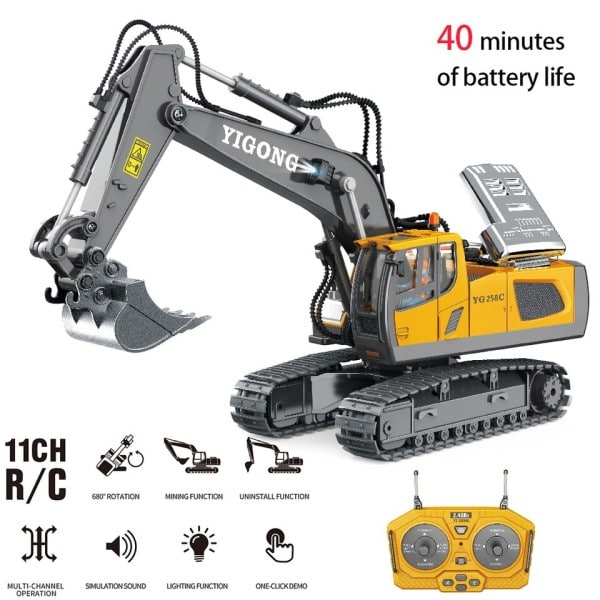 Fjärrkontroll Grävmaskin RC Modell Bil Leksaker Dumper Lastbil Bulldozer Engineering Fordon