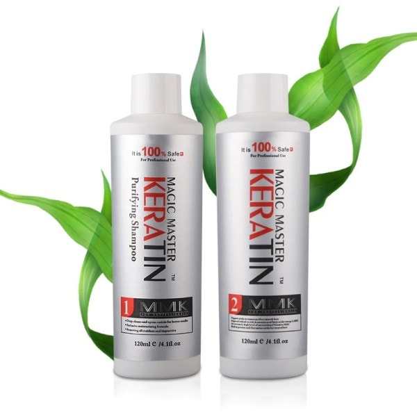 Luonnollinen kookos öljy keratiini hius hoito 120ml Magic Master keratiini+120ml puhdistava shampoo