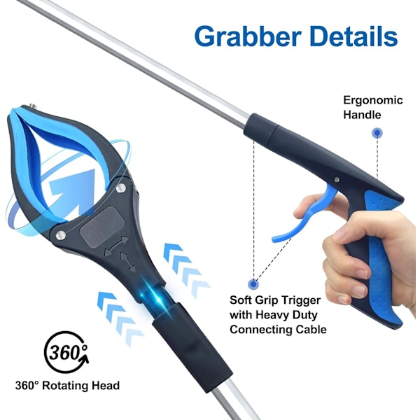 Hopfällbar Gripper Förlängare Hand Verktyg Sträp Reachers Plockers Samfällbar Skor Reacher Grabber Pick Up Verktyg