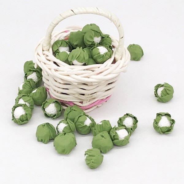 Mini realistinen käsintehty savi vihanneksia nukkekoti miniatyyri kukkakaali kiinalainen kaali nukke keittiöön 5 palaa