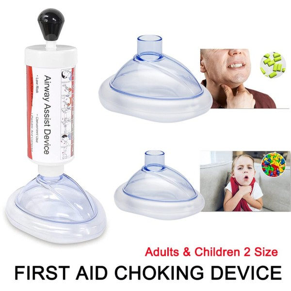 Første Hjælp Kvælning Enhed Anti-kvælning Voksne & Børn 2 Størrelse Airway Suction