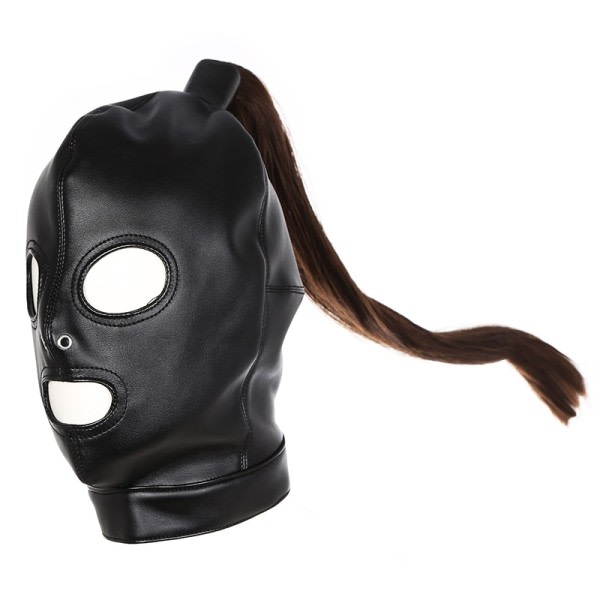 Latex unisex huva mask sexig PU läder masker män kvinnor cosplay