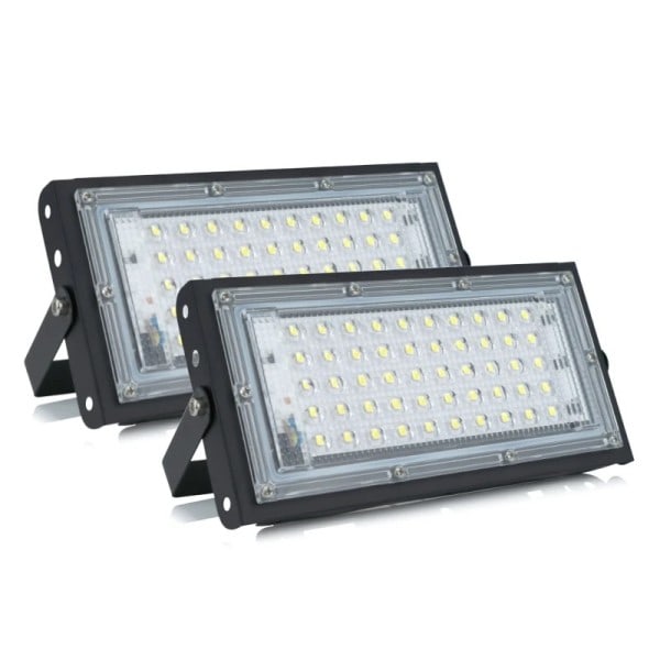 2 delar 50W Led Flood Light AC 220V 230V 240V Utomhus Floodlight Spotlight IP65 Vattentät LED Gata Lampa Landskap Belysning