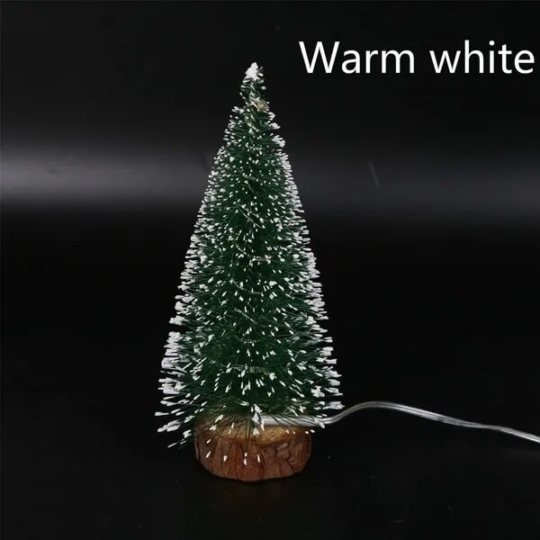Mini kunstig juletrær pynt  fest bordplate miniatyr snø frost jule tre