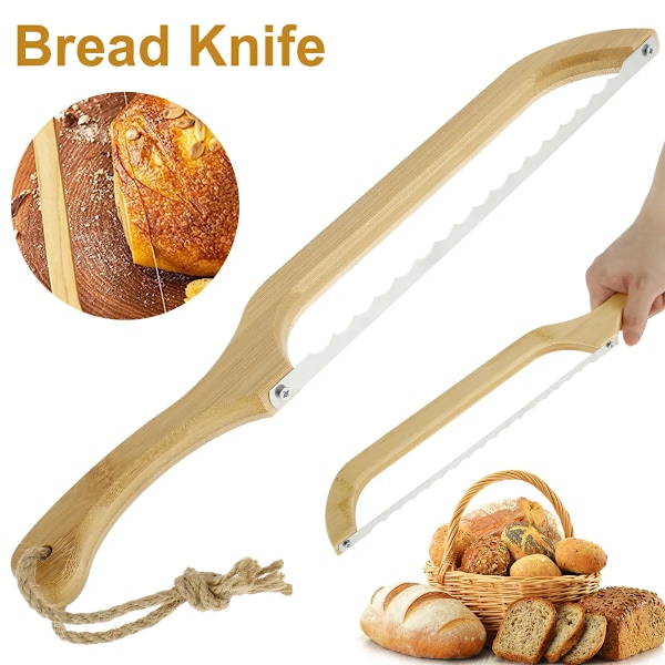 Bröd Kniv Tårta Skärning Kniv Mångsidigt Baguette Cutter Rostfritt Stål Limpa Bröd Skärare