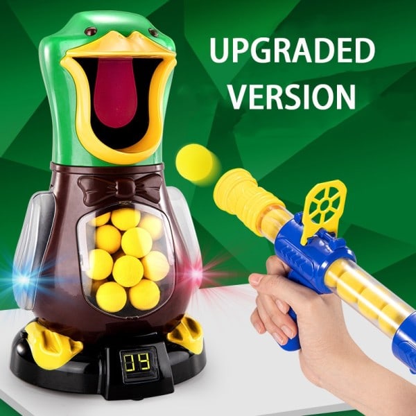 Funny Air Powered Safety Soft Bullet Gun Hit Me Hungry Shooting Duck Electronic Game Target Bullet Leker