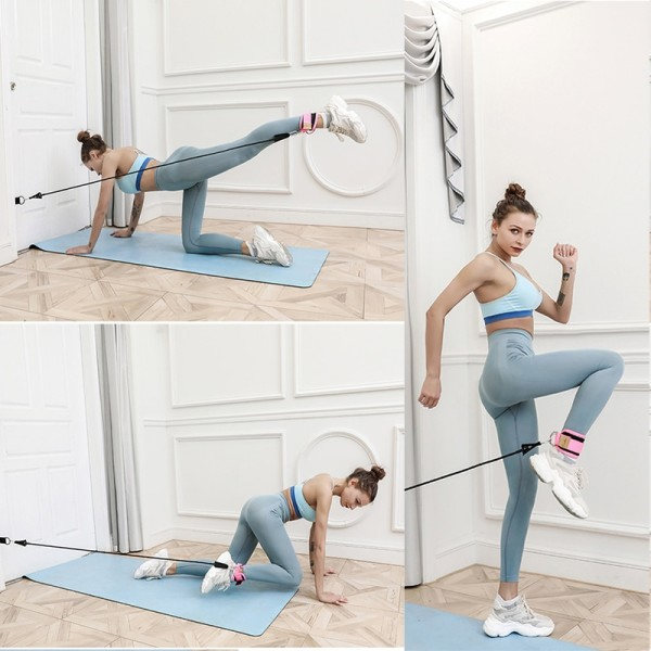 Fitness ankel stropper justerbar D-ring fod støtte manchetter
