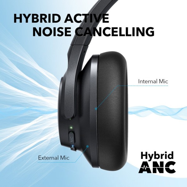 Q20+ Active Noise Canceling wireless bluetooth Hörlurar, 40H Playtime, Hi-Res Audio, Soundcore App