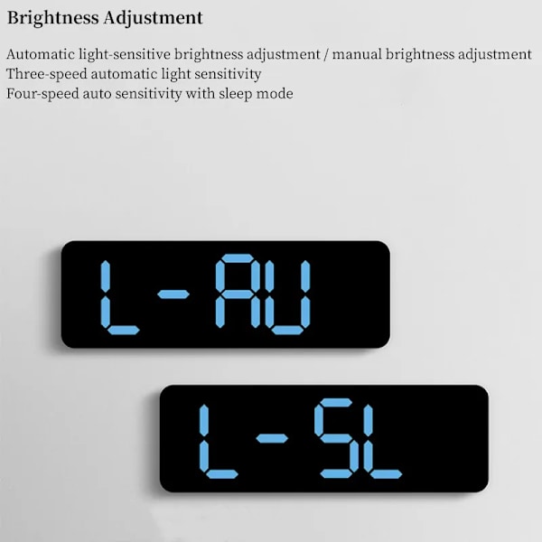 9 tum stor digital vägg klocka USB driven TEMP fuktighet vecka automatisk dimmer