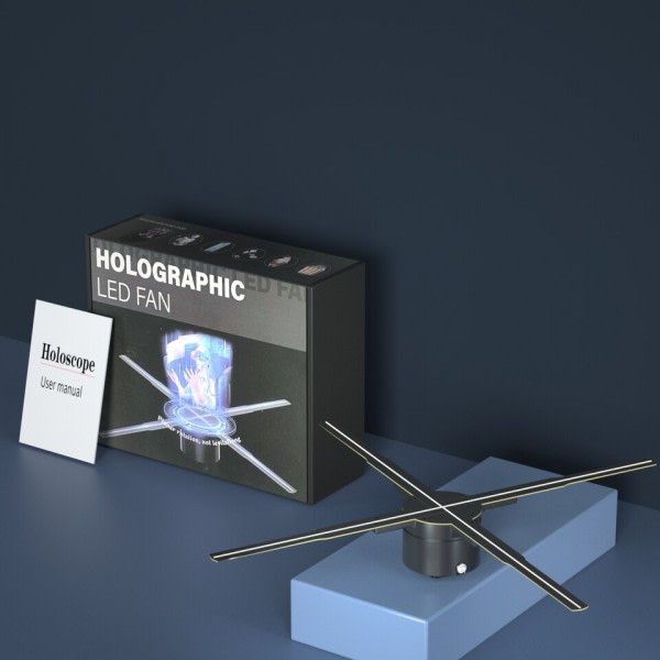 50 cm Wifi Holografisk Vifte 3D Reklame Maskin 576 LED Sign Neon Smart HD Spiller Støtte
