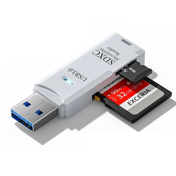 2 IN 1 Card Reader USB 3.0 Micro SD TF Card Memory Reader High Speed Multi-card Writer Adapter Flash Drive