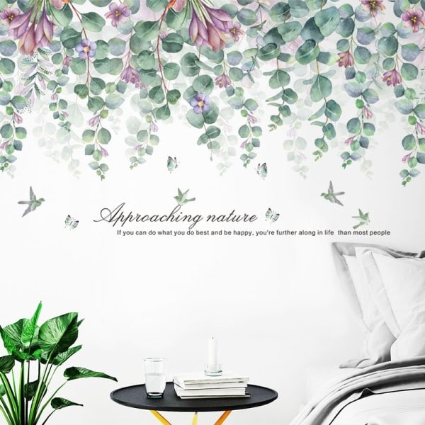 Store natur grønne blader vegg klistremerker for stue rom soverom TV sofa bakgrunn avtakbare DIY vegg dekaler
