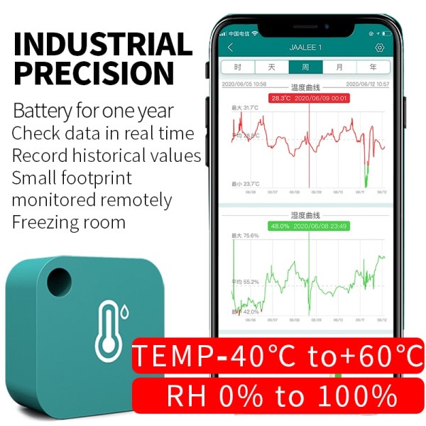 Temperatur/Fugtighed/Dugpunkt/VPD Sensor Termometer/Hygrometer Logger