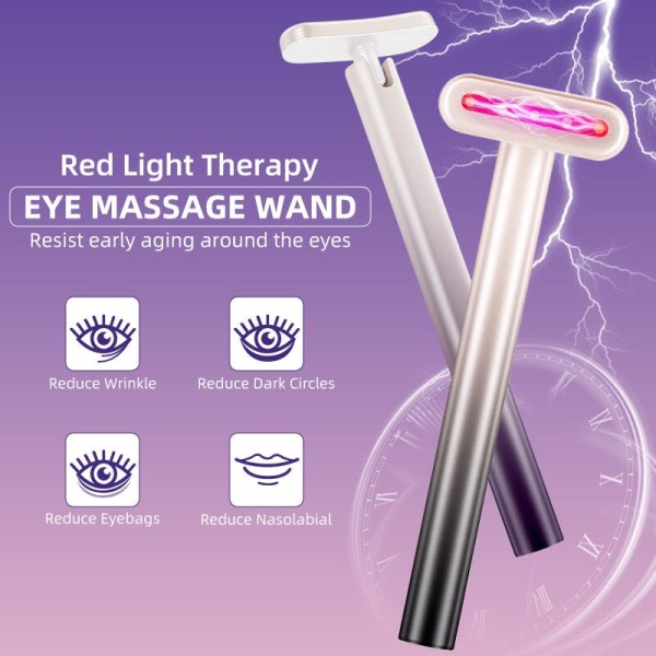 Elektrisk Fairy Stick Opladbar EMS Rød Lys Terapi Stick Ansikts Eye Massager