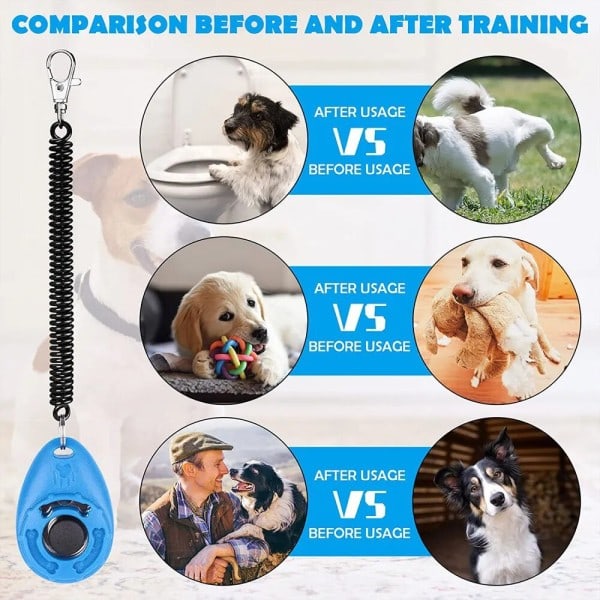 2 pack hund träning klicker med justerbar handled rem hållbar lättvikt