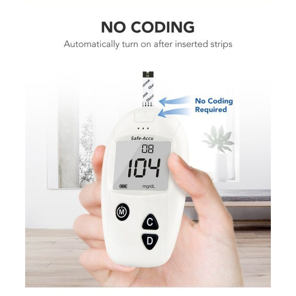 Blod Glukose Måler Glukometer Kit Diabetes Tester