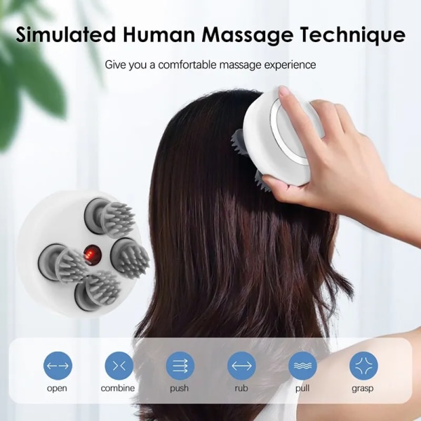 Multi Claw Hode Massager Elektrisk Avslapning Skulder Bein Arm Nakke Dyp vev Hode Hodebunn Elting Vibrator
