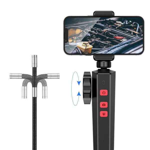 1080P Auto Reparation Borescope Endoscope Kamera til Bil 180 Degree Styring Inspection Kamera Med 8 LED