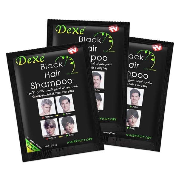 10 stykker Dexe Hurtig Sort Hår Shampoo Kun 5 Minutter Hvid Bliv Sort Hår Farve