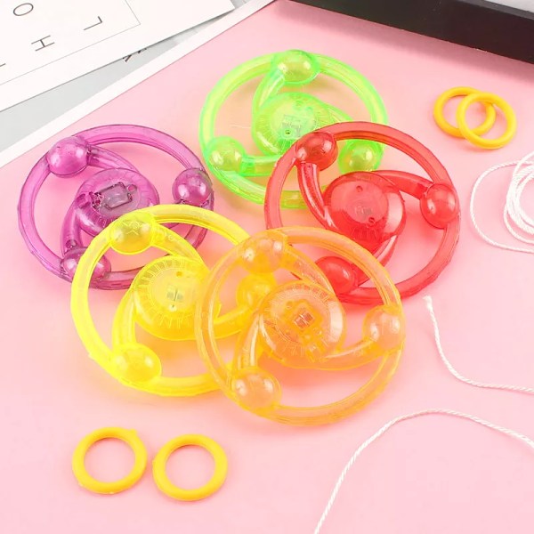 Luminous Hand Pull Lysande Blinkande Rep Svänghjul Toy Led Light Toy