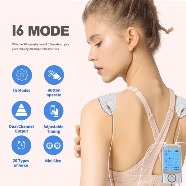 Dual Output Ems Muscle Stimulator TENS Digital Massager Akupunktur EMS Massør