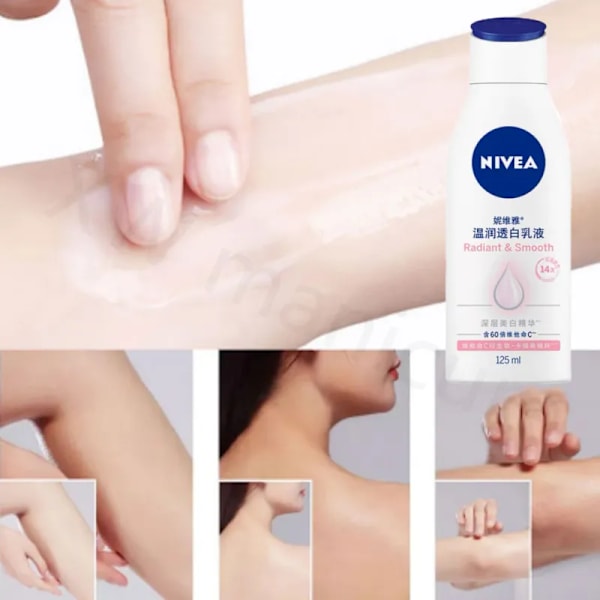 125ml Nivea Whitening Kroppsmelk Letter Tørr Hud Peeling Fukterer Hud Generer