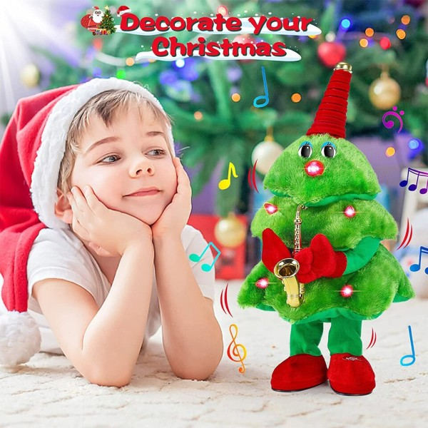 Jul Tre Elektrisk Plysj Leker Morsom Sang Dans Musikk Xmas Tre Dukke