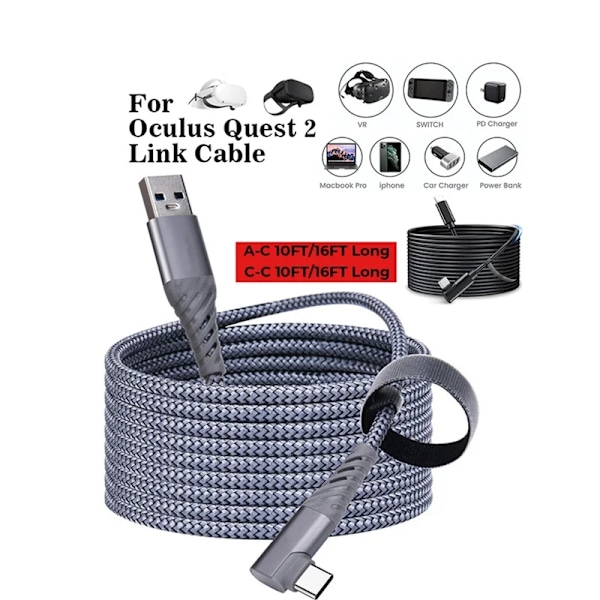 5M Link Cable for Oculus Quest 2 USB 3.1 Gen 1 Data Transfer