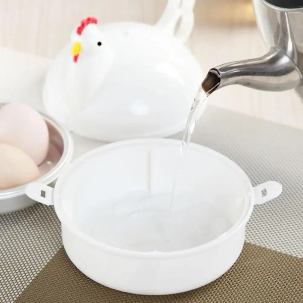 Kjøkken egg dampkoker kylling formet mikrobølgeovn 4 egg koker komfyr bærbar kjøkken matlaging apparater dampkoker