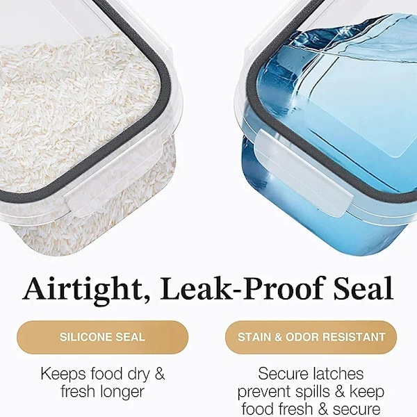 Mat Förvaring Behållare Kök Arrangör och Förvaring Behållare med lock Kylskåp Nudlar Låda Tank Förseglade Burkar 5 Set Set