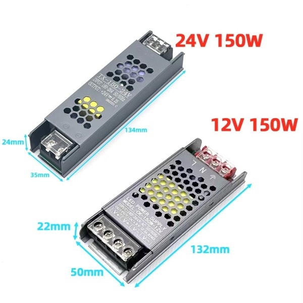 Ultra tynd lys transformatorer 220V til DC 24V strømforsyning adapter