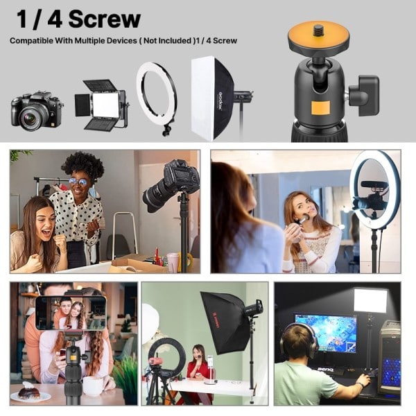 Stativ Klämma 90cm Skrivbord Light Stand Live Bom Arm med 1/4" Ball Head