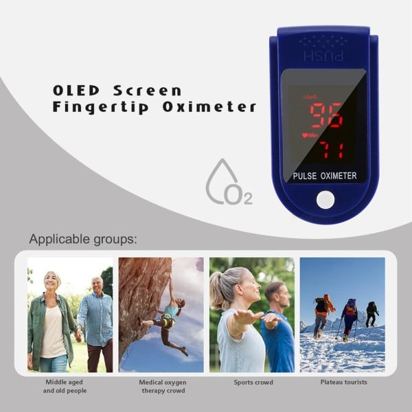 Blod Oximeter Fingertopp Mättnad Detektion Puls Finger Klämma Trådlös Bärbar