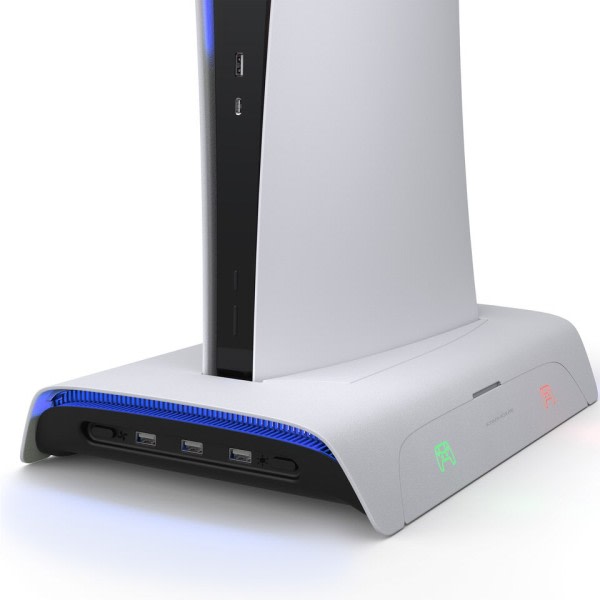 Jäähdytysasema PS5 lisätarvikkeille Pystysuuntainen jalusta RGB Playstation 5 pelitarvikkeille