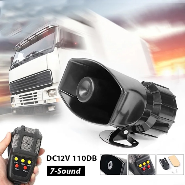 Mic PA System Nödläge Förstärkare Hooter 12V 100W Polis Siren Luft Torn Megafon Ton Bil Tumn Bil Varning Larm Högtalare Högtalare