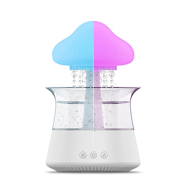 Regn sky natt lys luftfukter med regnende vann dråpe lyd og 7 farger led lys essensiell olje diffuser aromaterapi