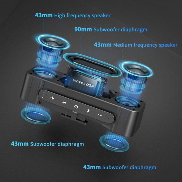 Bluetooth kaiutin metalli kannettava super basso langaton kaiutin  Bluetooth4.2 3D digitaalinen ääni kaiutin 4f39 | Fyndiq