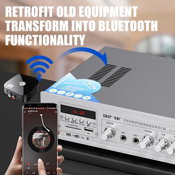 NFC Bluetooth 5.3 Audio Receiver 3.5mm AUX R/L RCA Stereo Lossless