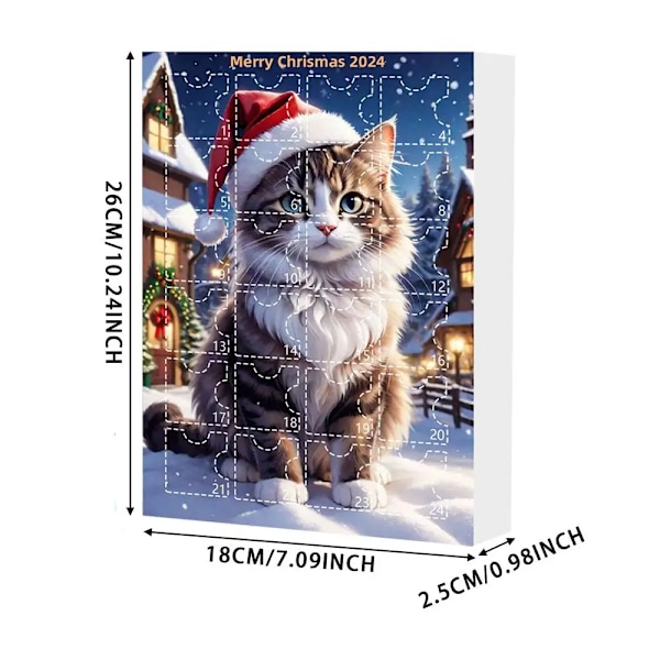 Söt jul advent kalender katt nedräkning kalender