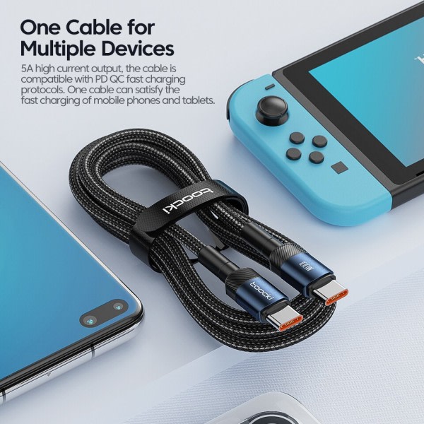 100W USB C Till Typ C kabel PD snabb laddning laddare kabel data sladd