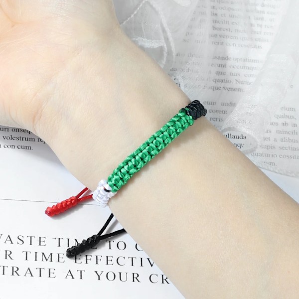 Trendigt Nationell Flagga Flätat Armband Färgstarkt Vävt Rep Tråd Justerbart Mode Rep Bangles