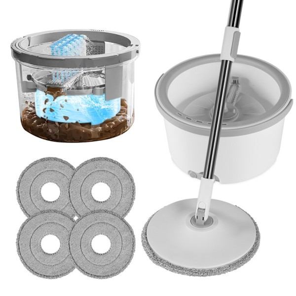 Mopp Vatten Separation 360 rengöring Med Hink Mikrofiber Lata Nej Handtvätt Golv Flytande Mopp
