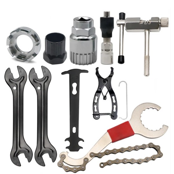 Cykel Reparation Verktyg Set Kedje Brossare Vev Puller MTB Cykel Kedja Mätning Linjal