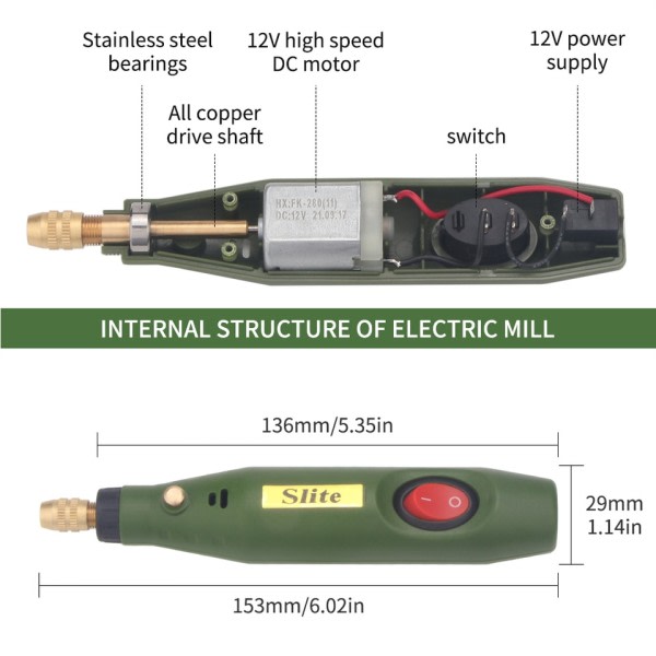 Bärbar mini läder polering elektrisk slip roterande bit slip kant polerare kit