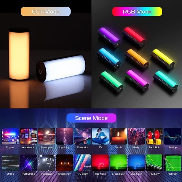 Mini RGB Tube Light Håndholdt led Fotografi Stick Video Fill Lampe Magnetisk 2500-9000K for Vlogg