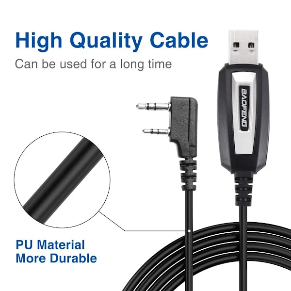 USB programmering kabel med CD for Baofeng UV-5R 82 888S UV-S9PLUS UV-13 16 17 21 Pro Quansheng UV-K5 5R Plus Walkie  Talkie radio